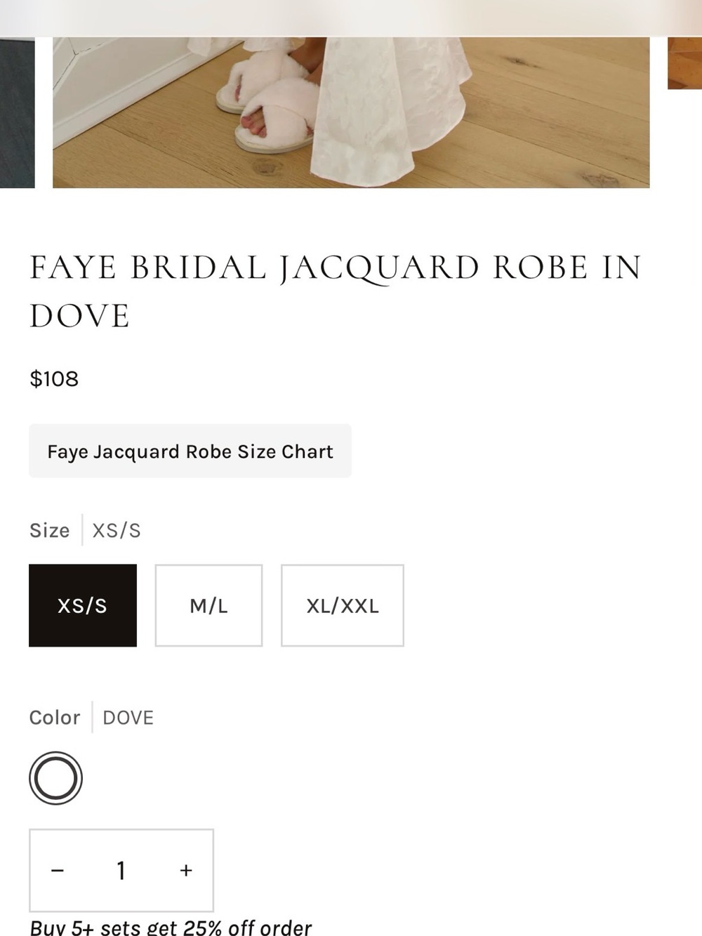 Waverles Faye Bridal Jacquard Robe in Dove XS/S - Picture 7 of 12